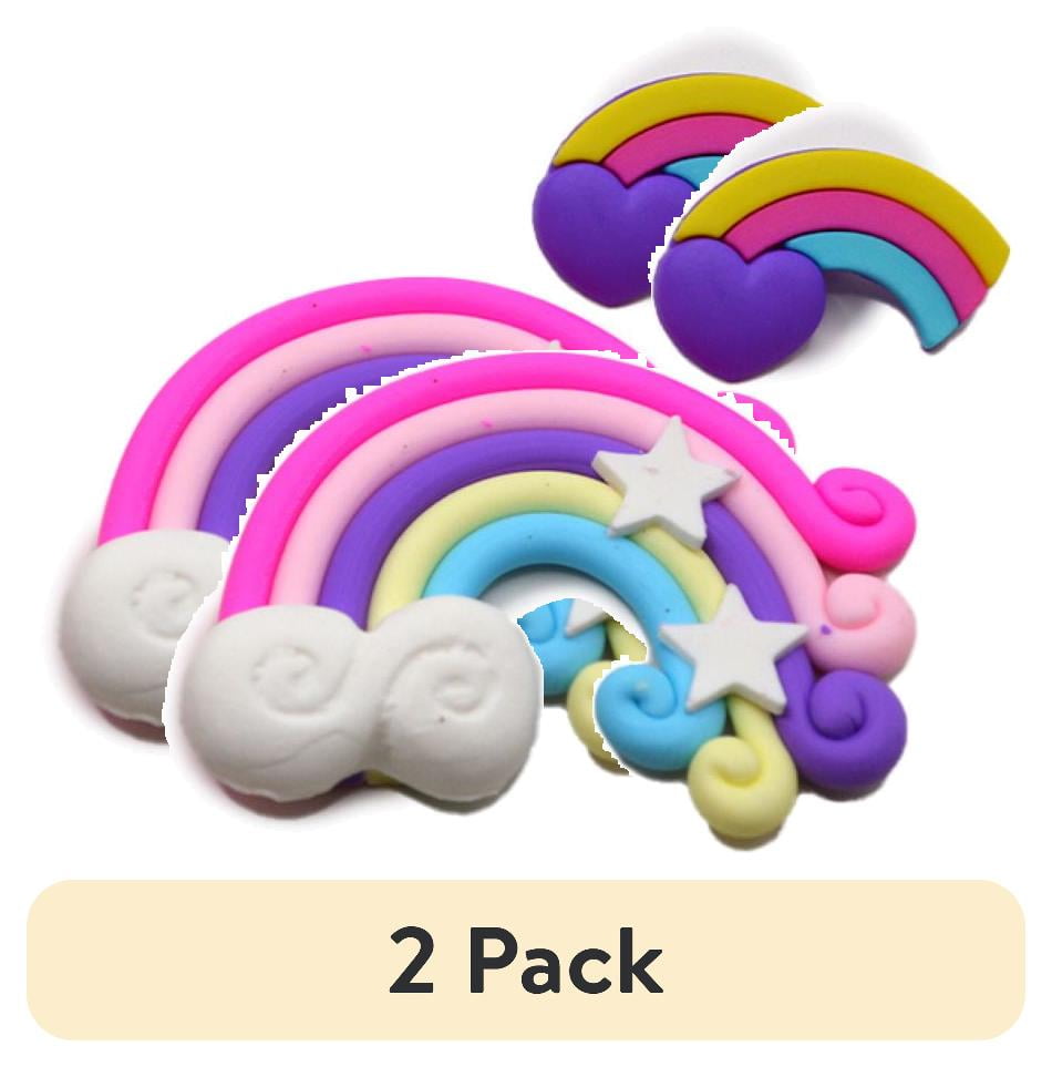 (2 pack) Dress It Up Buttons, Rainbows, Sewing Fasteners, Multi-Color, 5 Pieces