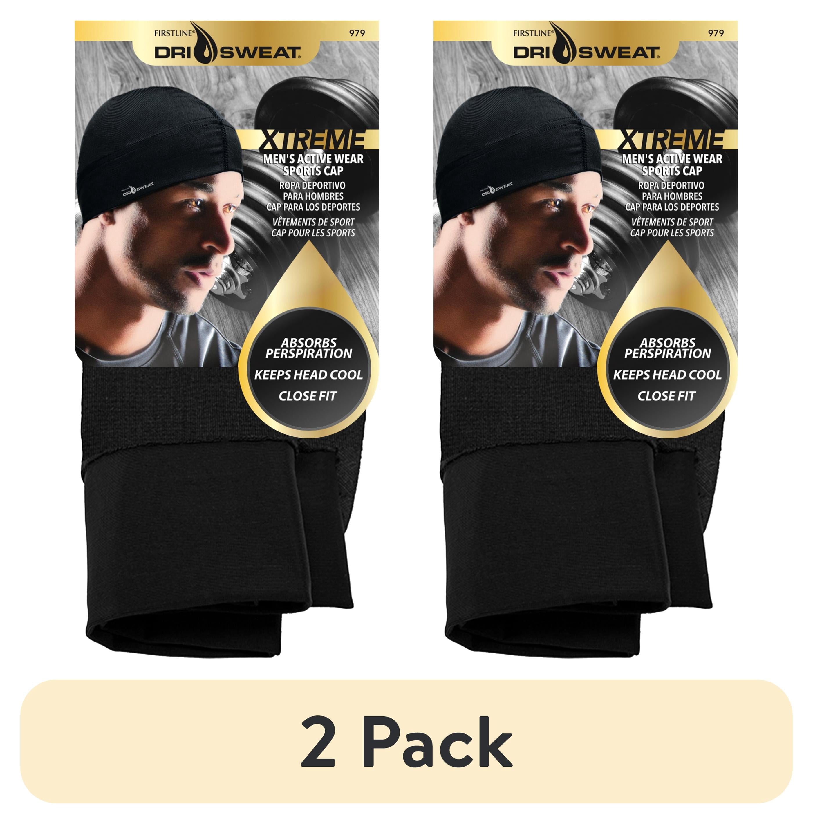 2 pack) Dri Sweat Xtreme Men's Sports Cap Black - Walmart.com