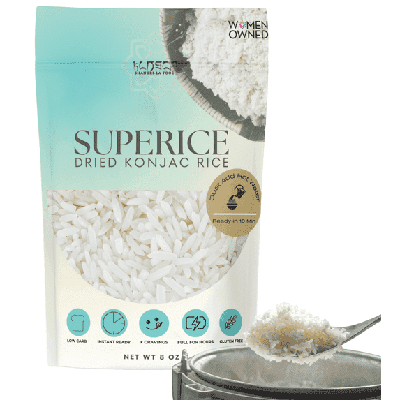 (2 pack) Dried konjac rice 8 oz, Keto Friendly,Low GI,80% less calories than white rice