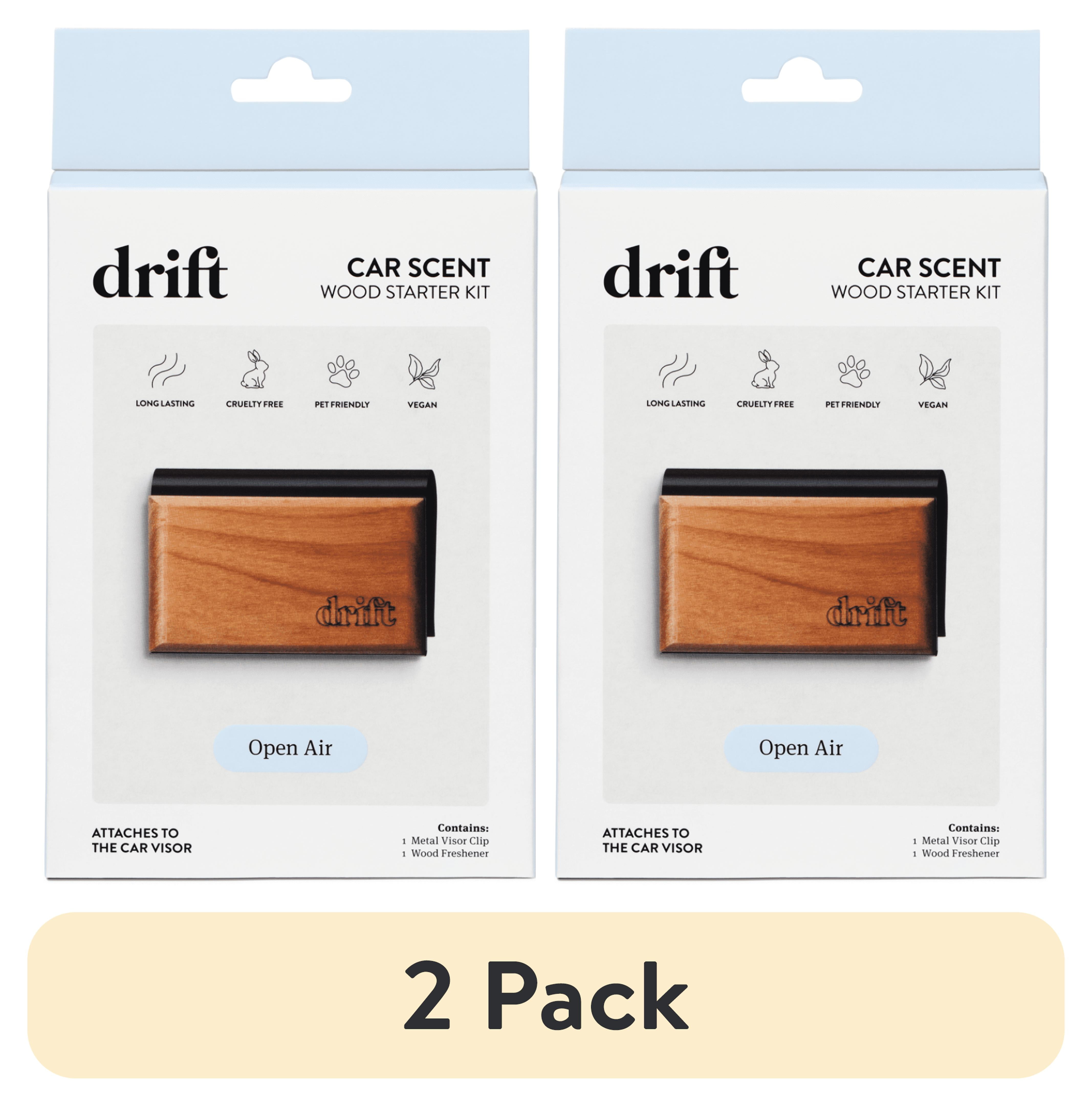 2 pack) Drift At Walmart Wood Car Air Freshener Starter Kit - Open
