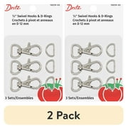 (2 pack) Dritz 1/2" Silver Swivel Hook with D-Ring, 3 Count