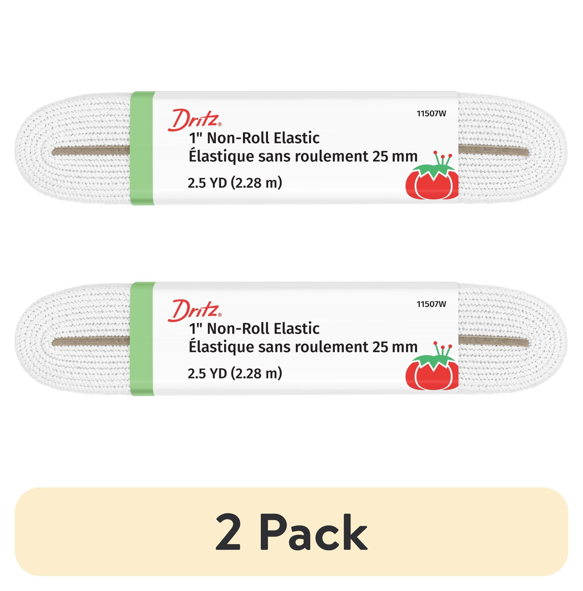 (2 pack) Dritz 1" Sewing & Crafting Non-Roll Elastic Value Pack White 5 Yards