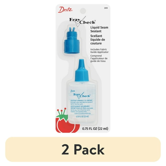 (2 pack) Dritz Fray Check with Fabric Guide Applicator Tip, 0.75 oz.