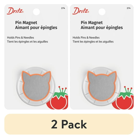 (2 pack) Dritz Pin Magnet for your Sewing Machine, Cat Shape