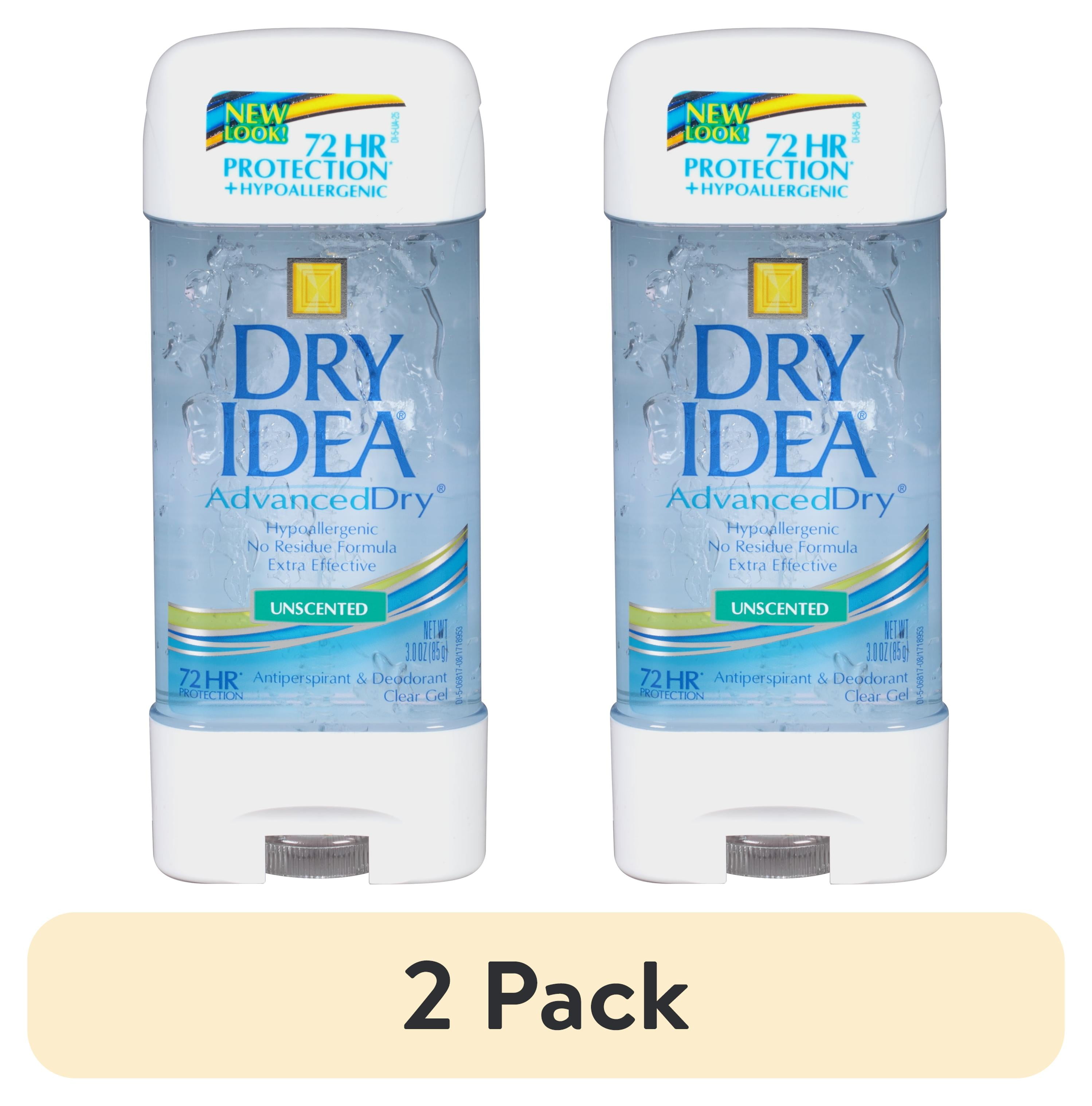 (2 pack) Dry Idea Antiperspirant Deodorant Gel, Unscented, 3 oz