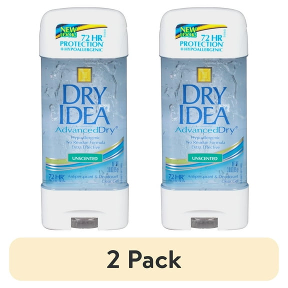 (2 pack) Dry Idea Antiperspirant Deodorant Gel, Unscented, 3 oz