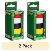 (2 pack) Duck .75 in. x 12 ft. x 7 mil. Color Coding Electrical Tape, Multi-Color, 5 Pack