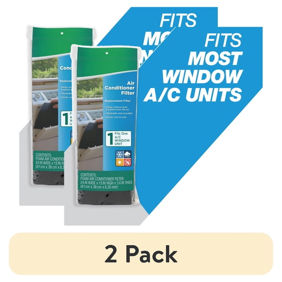 (2 pack) Duck Brand 24 in. x 15 in. x .25 in. Air Conditioner Filter, Black