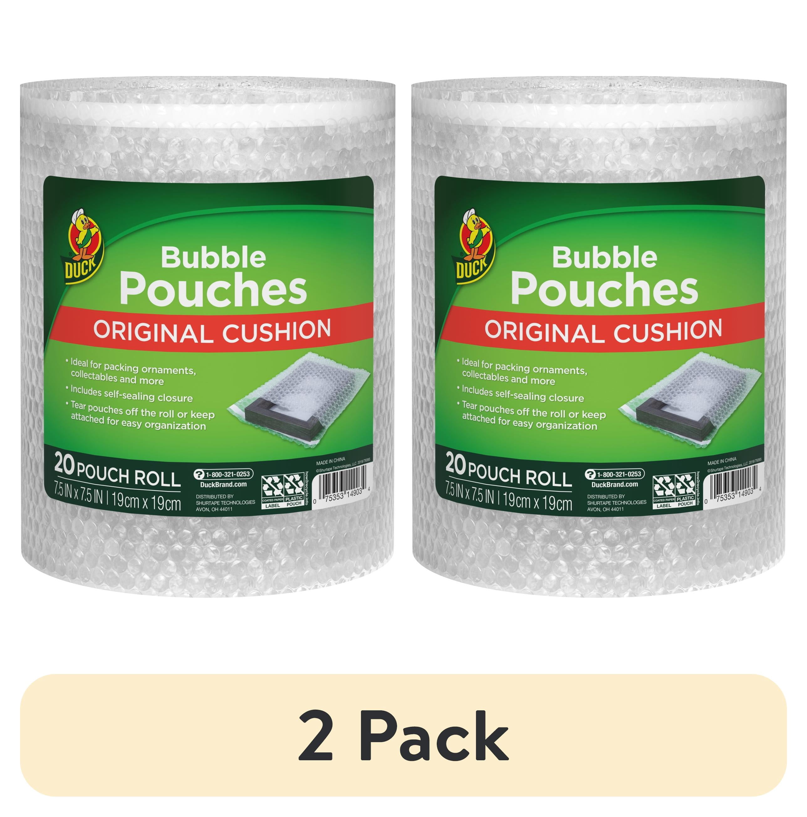 (2 pack) Duck Brand 1/8" Bubble Pouches on a Roll, 7.5 in. x 7.5 in.