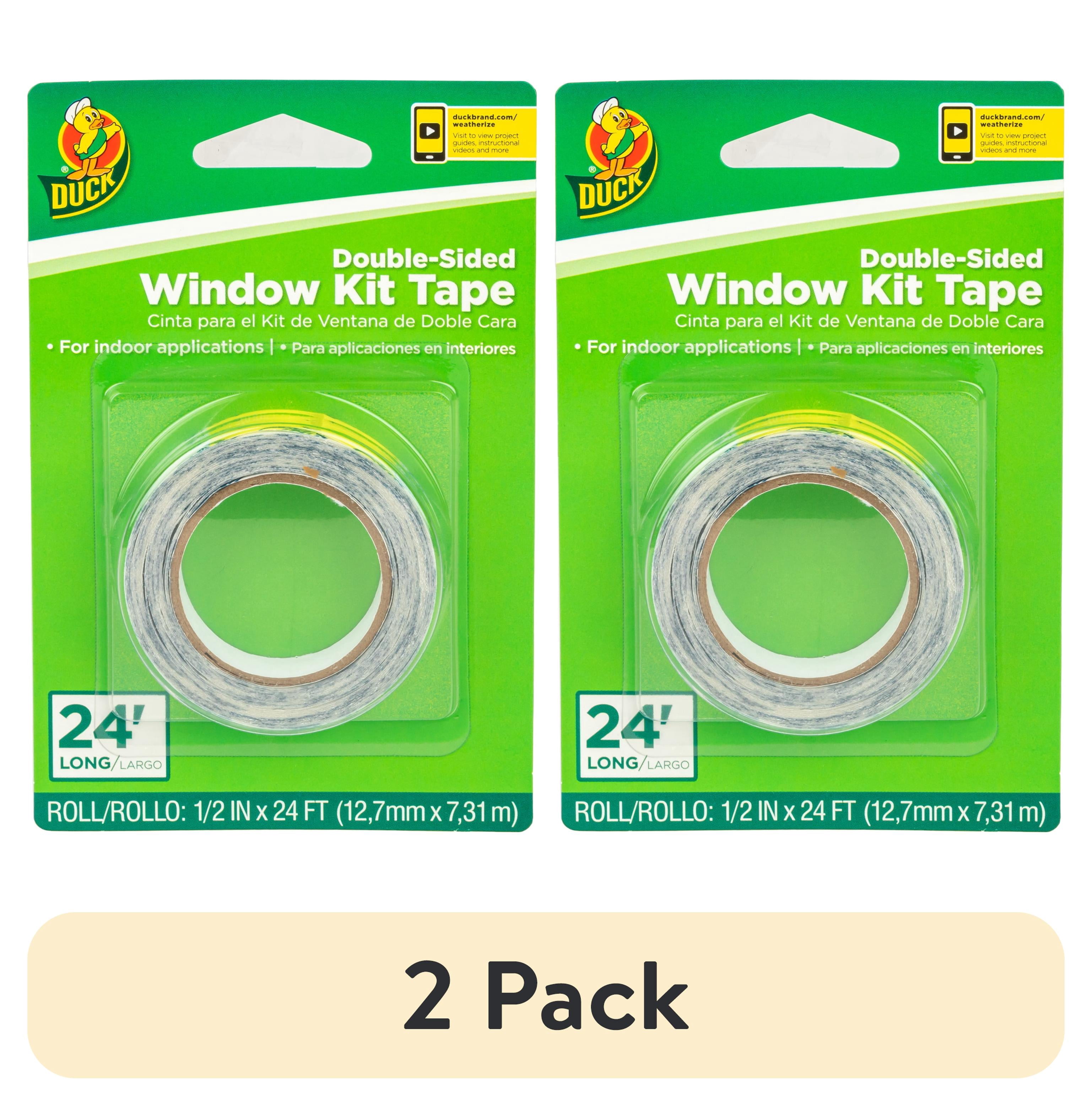 (2 pack) Duck Brand Clear Double-Sided Indoor Window Kit Tape, .25 in. x 24 ft.