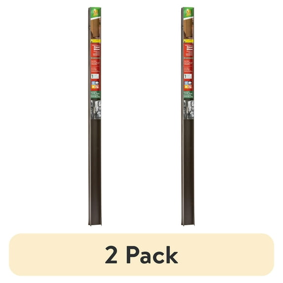 (2 pack) Duck Brand Heavy Duty Brown Vinyl Under-Door Shoe, 1.75 in. x 36 in.