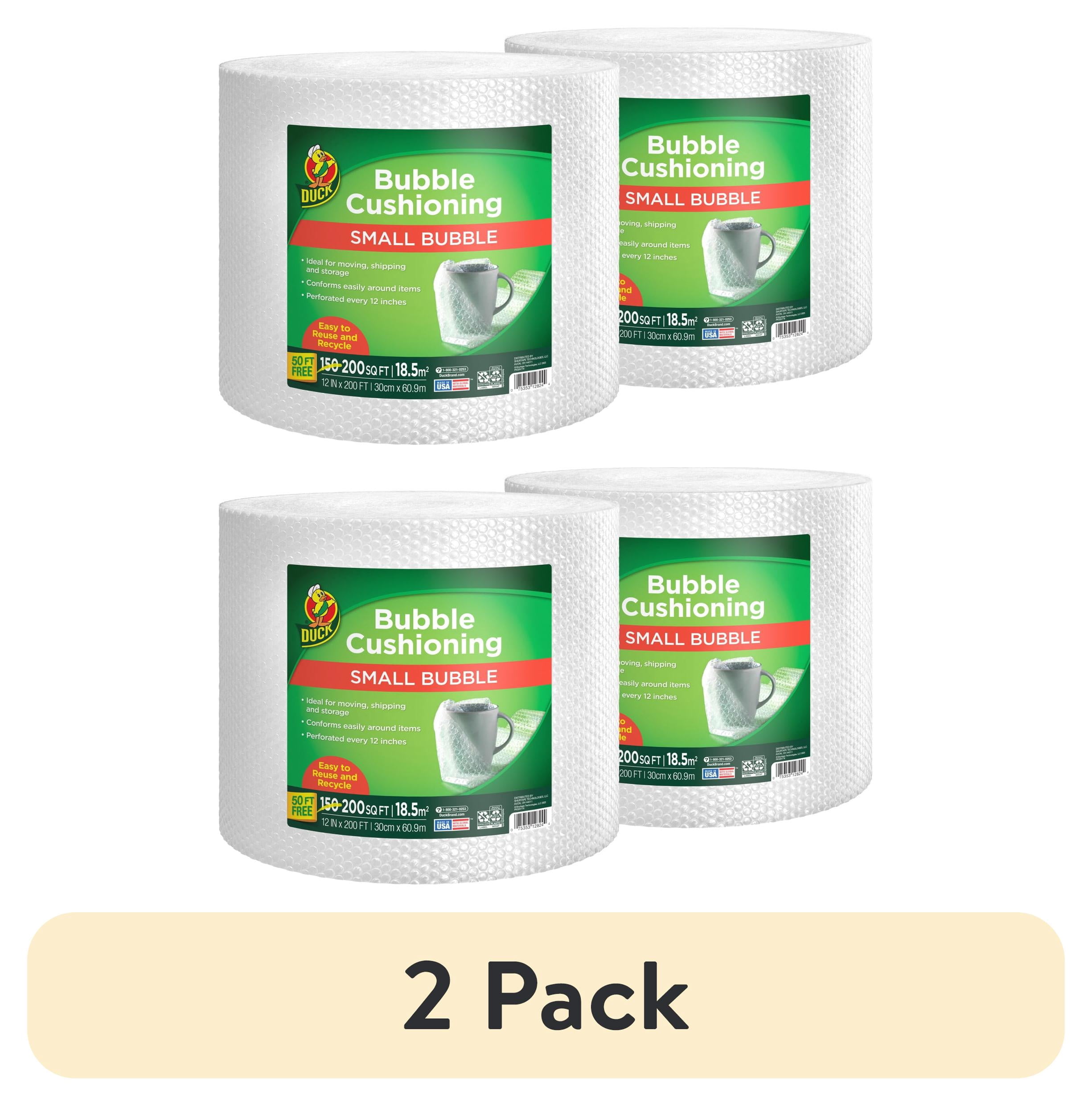 (2 pack) Duck Brand Small 1/8" Bubble Cushioning Wrap, 12" x 400'