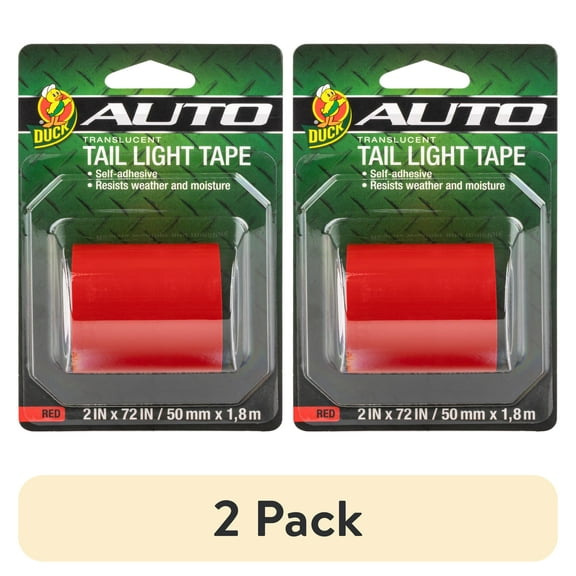 (2 pack) Duck Brand Translucent Tail Light Tape - Red, 2 in. x 72 in.