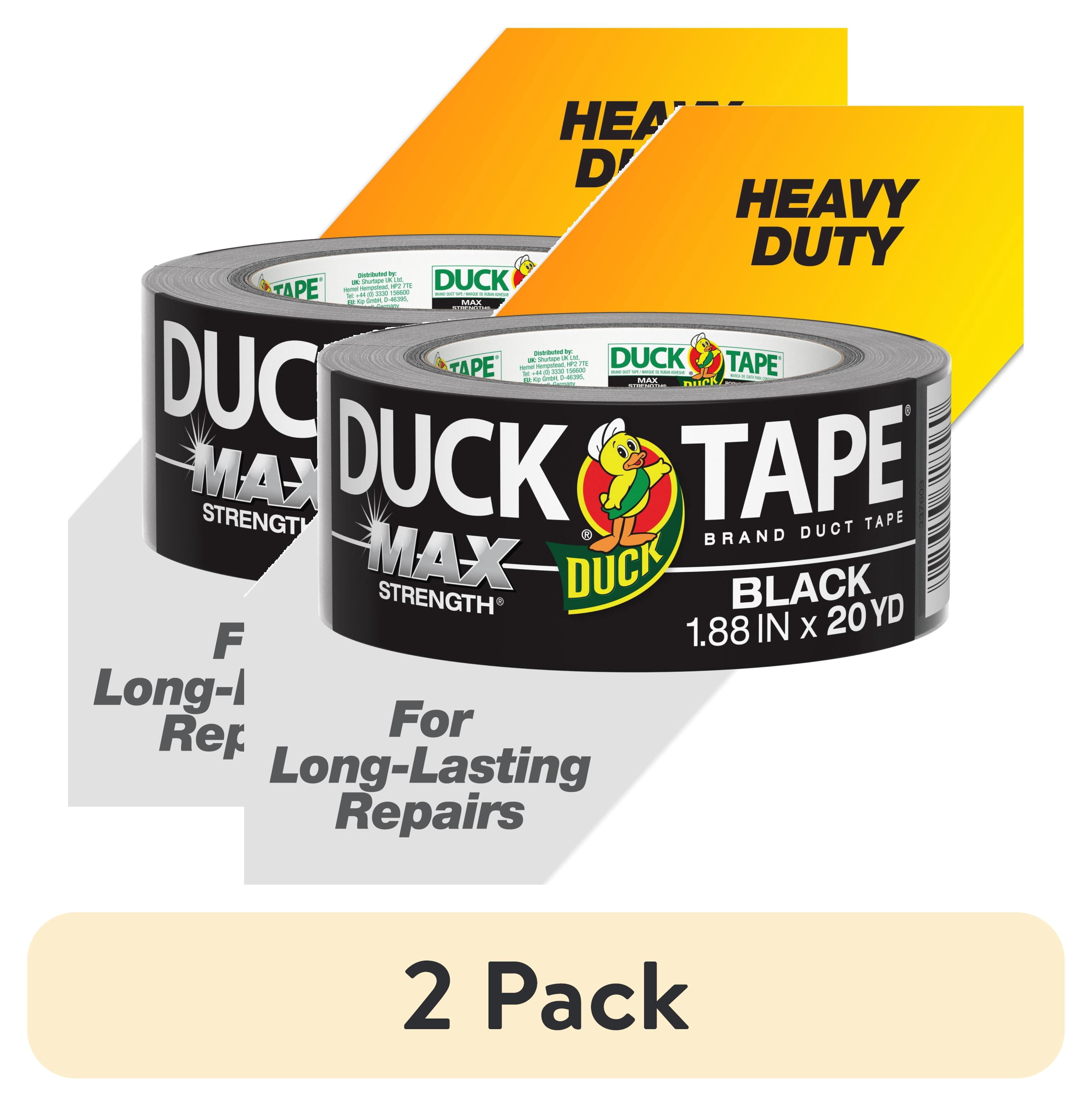 (2 pack) Duck Max Strength Brand Duct Tape, 1.88 in. x 20 yd., Black