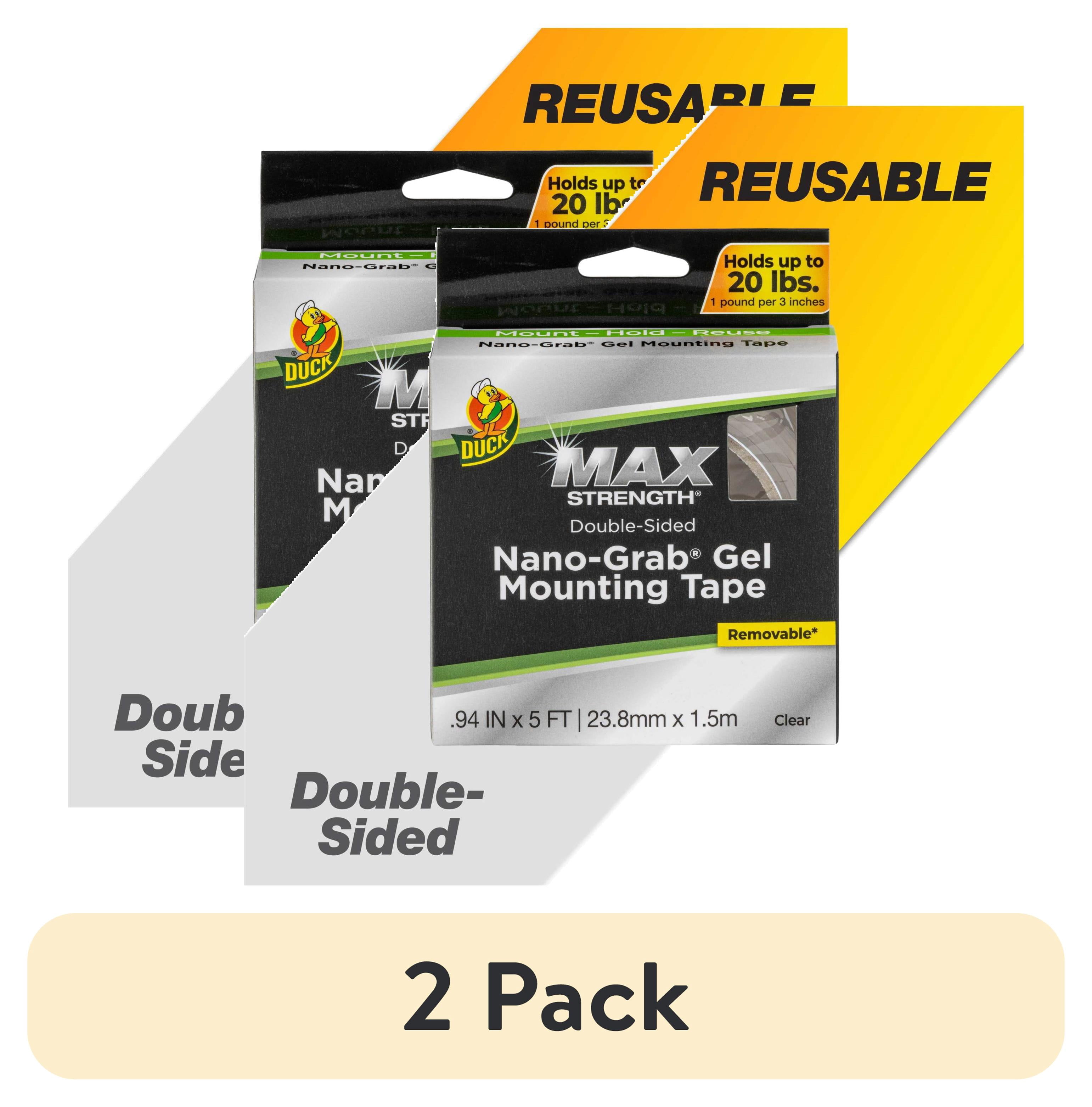 (2 pack) Duck Max .94 in. x 5 ft. Nano Grab Gel Mounting Tape, 1 Pack