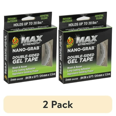 (2 pack) Duck Max Strength Nano Grab Multi-Purpose .94 in. x 5 ft. Clear Acrylic Gel Tape, 1 Pack