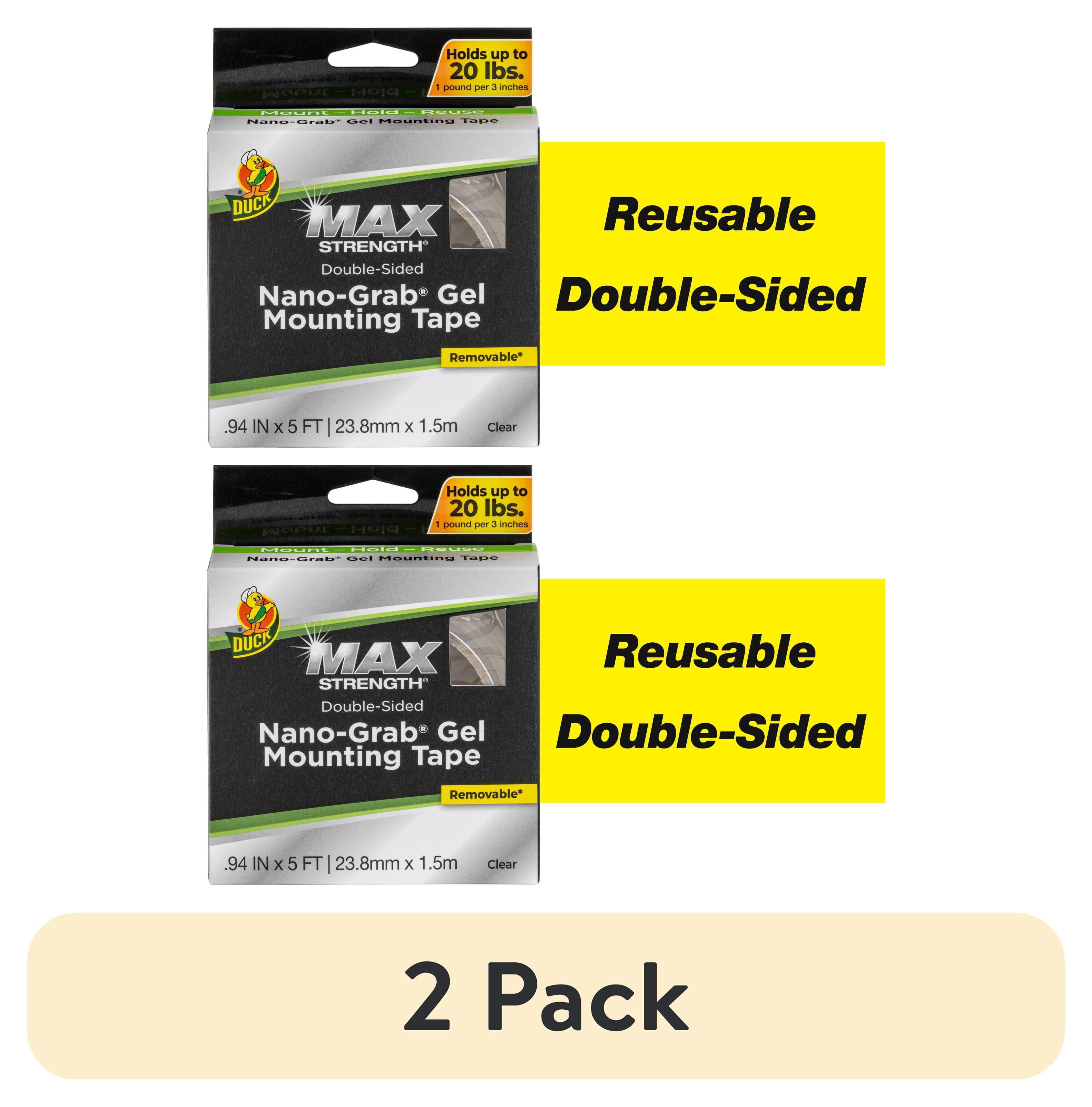 2 pack) Duck Max .94 in. x 5 ft. Nano Grab Gel Mounting Tape  display picture 1