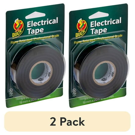 (2 pack) Duck Professional Vinyl Electrical Tape, 0.75 in. x 66 ft., Black