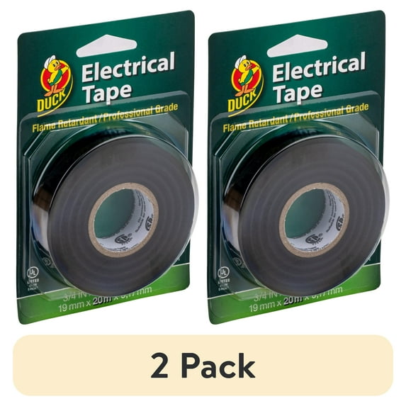 (2 pack) Duck Professional Vinyl Electrical Tape, 0.75 in. x 66 ft., Black