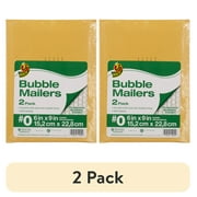 (2 pack) Duck Self-Seal Kraft Bubble Mailer #0, 6" x 9", Solid Print, 2 Pack
