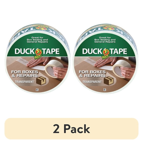 (2 pack) Duck Tape® for Boxes and Repairs - Clear, 1.88 in. x 25 yd.