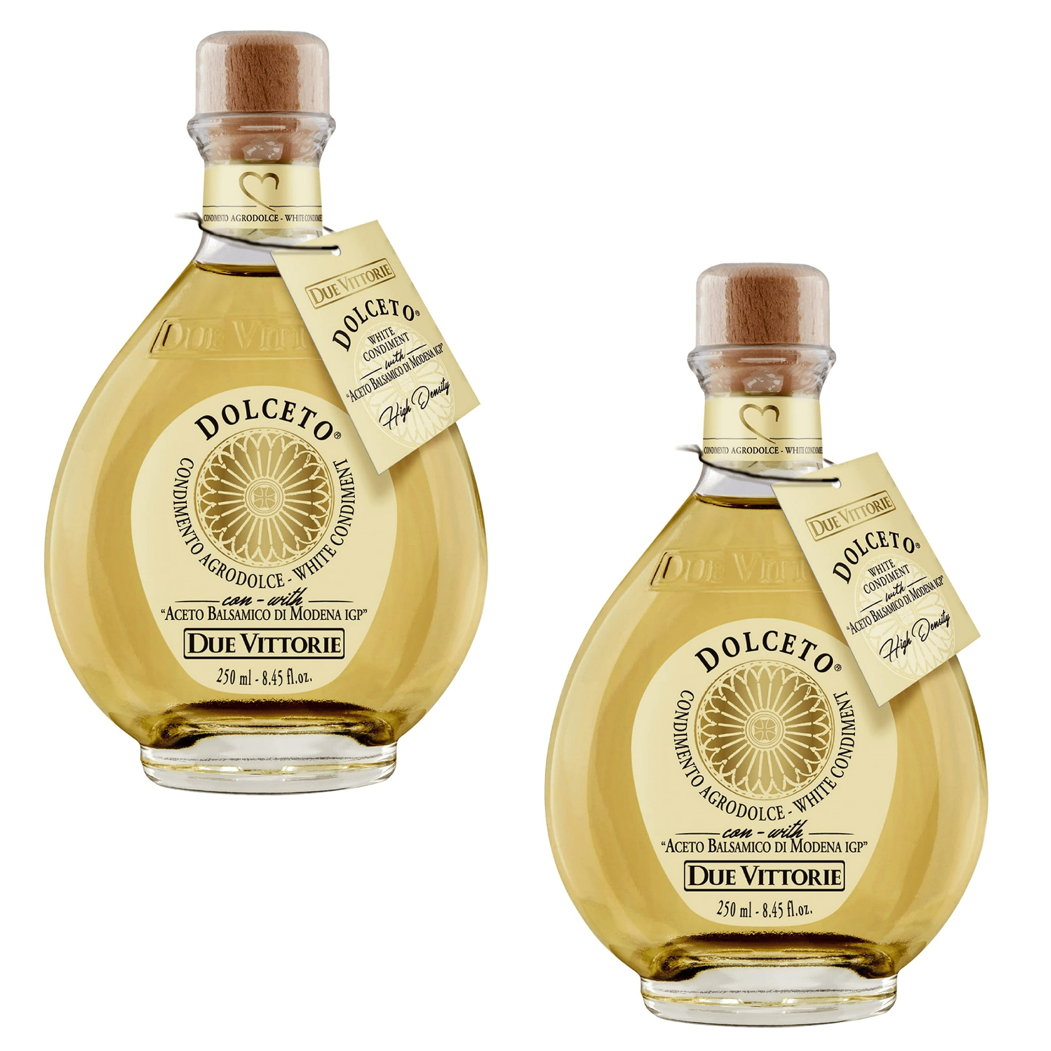 (2 pack) Due Vittorie Dolceto White Balsamic Vinegar Dressing - Made with White and Traditional Balsamic Vinegar - Vinaigrette Dressing 8.45fl oz / 250 ml (Pack of 1)