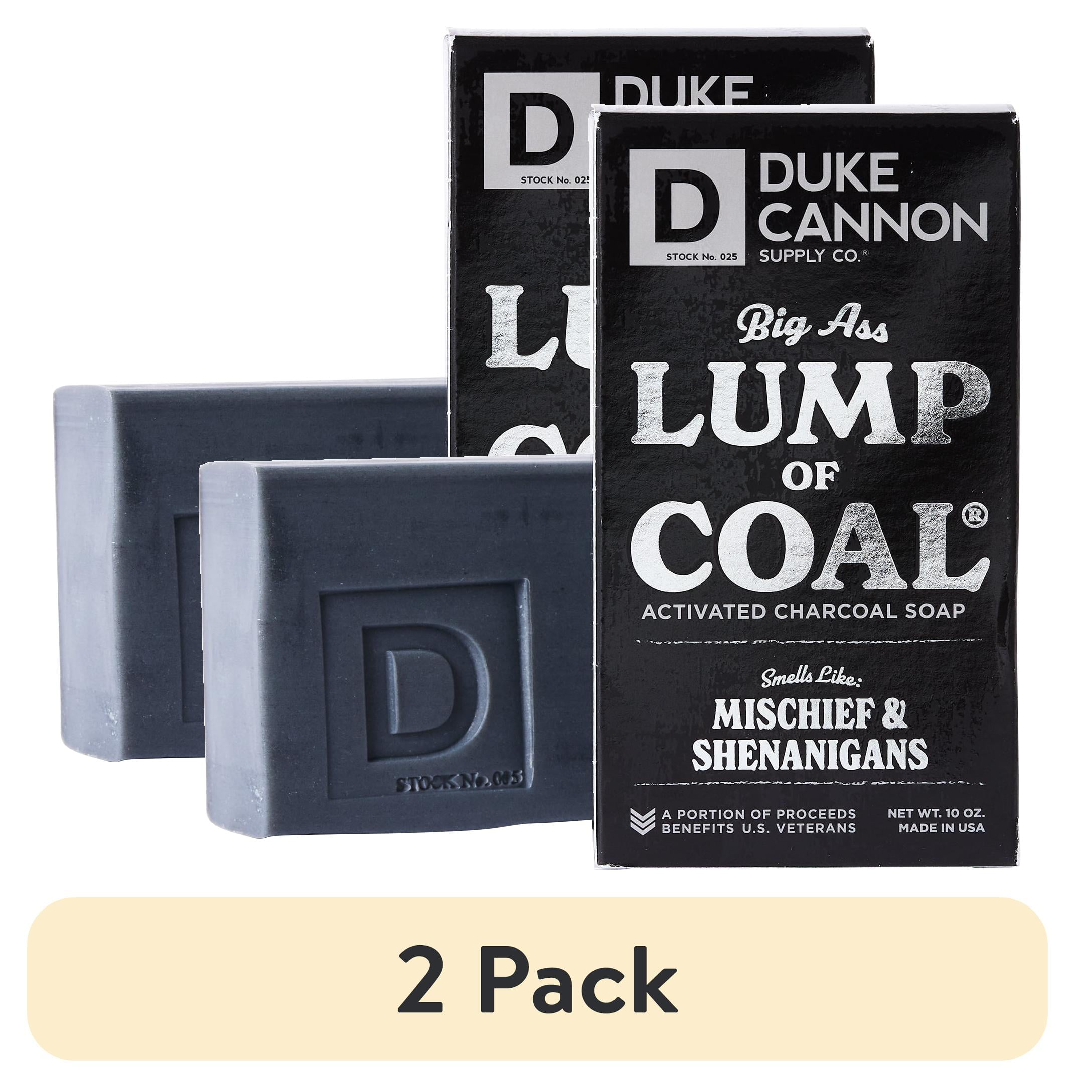 (2 pack) Duke Cannon Big Ass Lump of Coal Soap - Bergamot & Black Pepper Scent, 10 oz, 1 Bar
