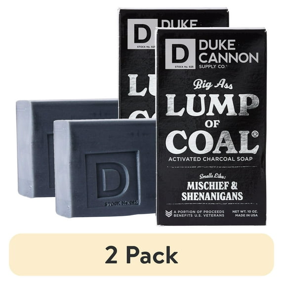 (2 pack) Duke Cannon Big Ass Lump of Coal Soap - Bergamot & Black Pepper Scent, 10 oz, 1 Bar