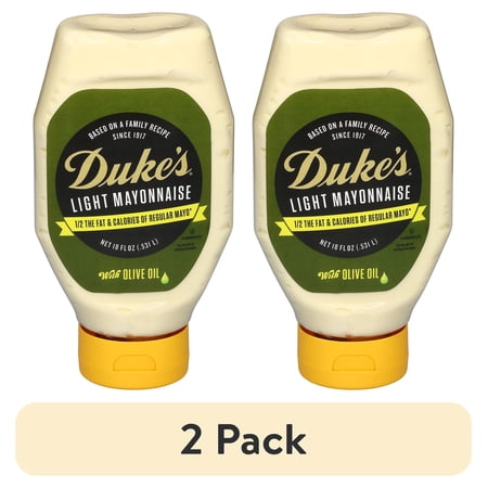 (2 pack) Duke's® Olive Oil Mayo, 18 oz Squeeze Bottle, Better-for Mayo, Smooth & Creamy