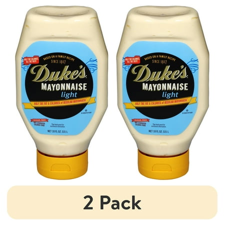 (2 pack) Duke's Mayonnaise, Light Mayo - 18 oz Squeeze