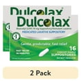 thumbnail image 1 of (2 pack) Dulcolax Medicated Laxative Suppositories, Fast Relief, 16 Count, 1 of 3