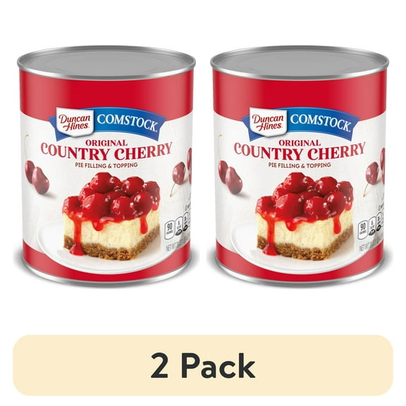 (2 pack) Duncan Hines Comstock Original Country Cherry Pie Filling and Topping, 30 oz.