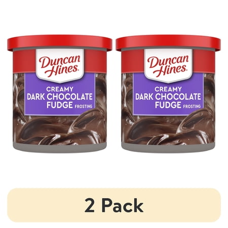 (2 pack) Duncan Hines Creamy Dark Chocolate Fudge Flavored Frosting, 16 oz.