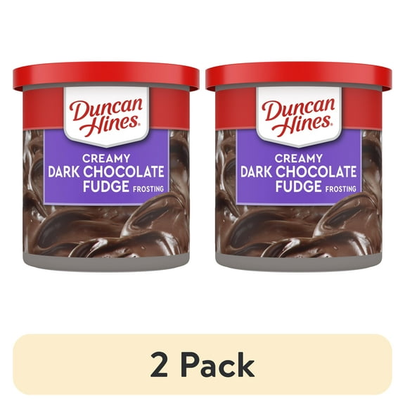 Duncan Hines Creamy Dark Chocolate Fudge Flavored Frosting, Valentine's Day Cookie Decorating, 16 oz.