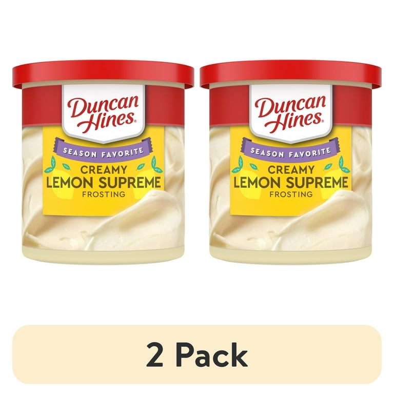 2 pack) Duncan Hines Creamy Lemon Supreme Flavored Frosting, 16 oz