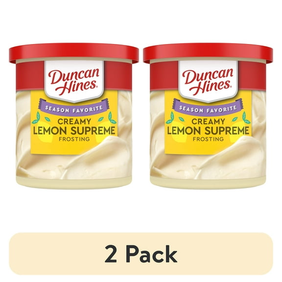 (2 pack) Duncan Hines Creamy Lemon Supreme Flavored Frosting, 16 oz.
