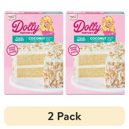 (2 pack) Duncan Hines Dolly Parton's Favorite Coconut Flavored Cake Mix, 15.25 oz.