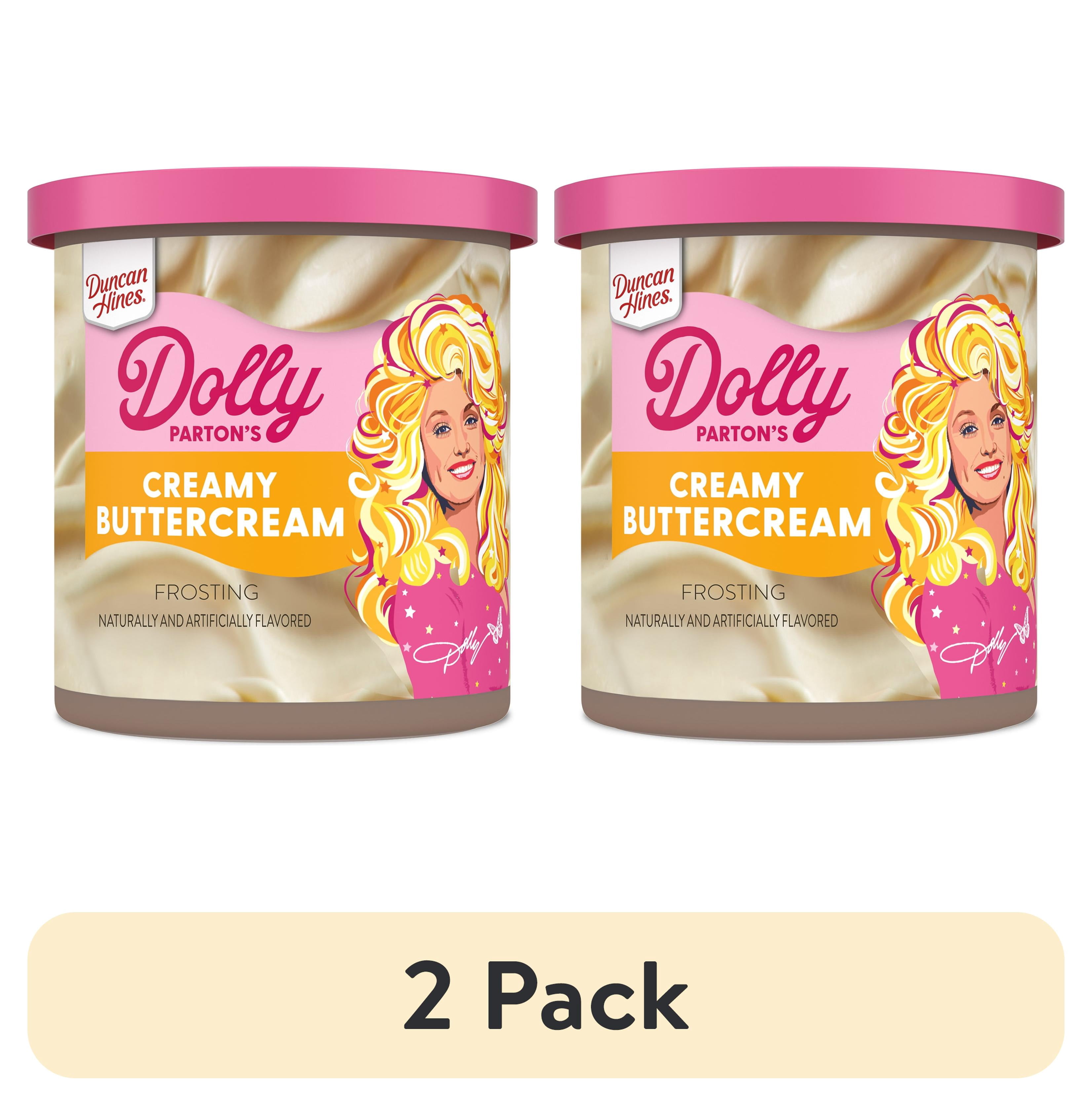 (2 pack) Duncan Hines Dolly Parton's Favorite Creamy Buttercream Flavored Cake Frosting, 16 oz.
