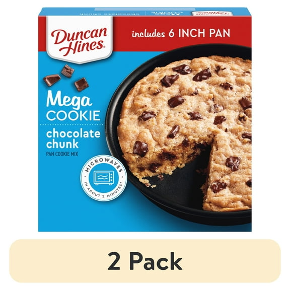 (2 pack) Duncan Hines MEGA Cookie Chocolate Chunk Pan Cookie Mix, Valentine's Day Cookie, 7.8 oz.