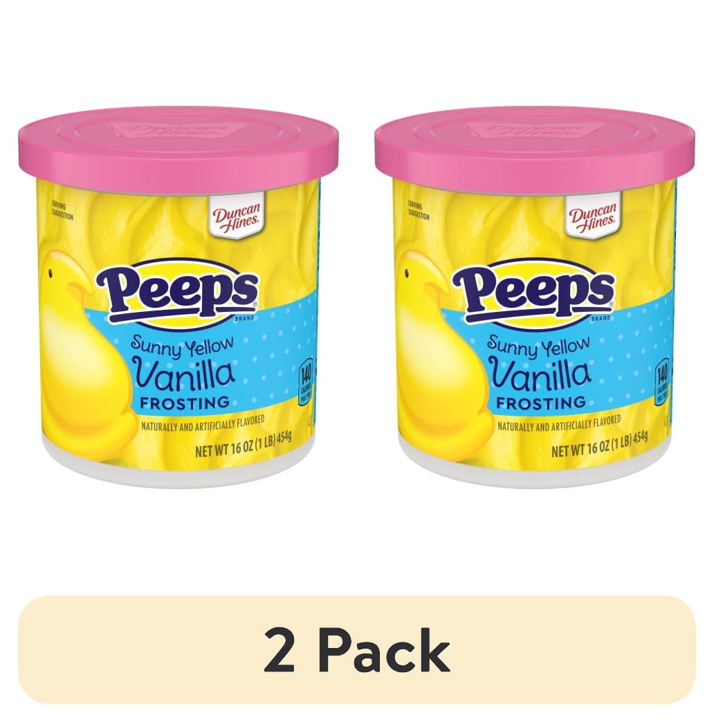 2 pack) Duncan Hines PEEPS Sunny Yellow Vanilla Frosting, 16 oz
