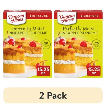 (2 pack) Duncan Hines Pineapple Supreme Flavored Cake Mix, 15.25 oz.