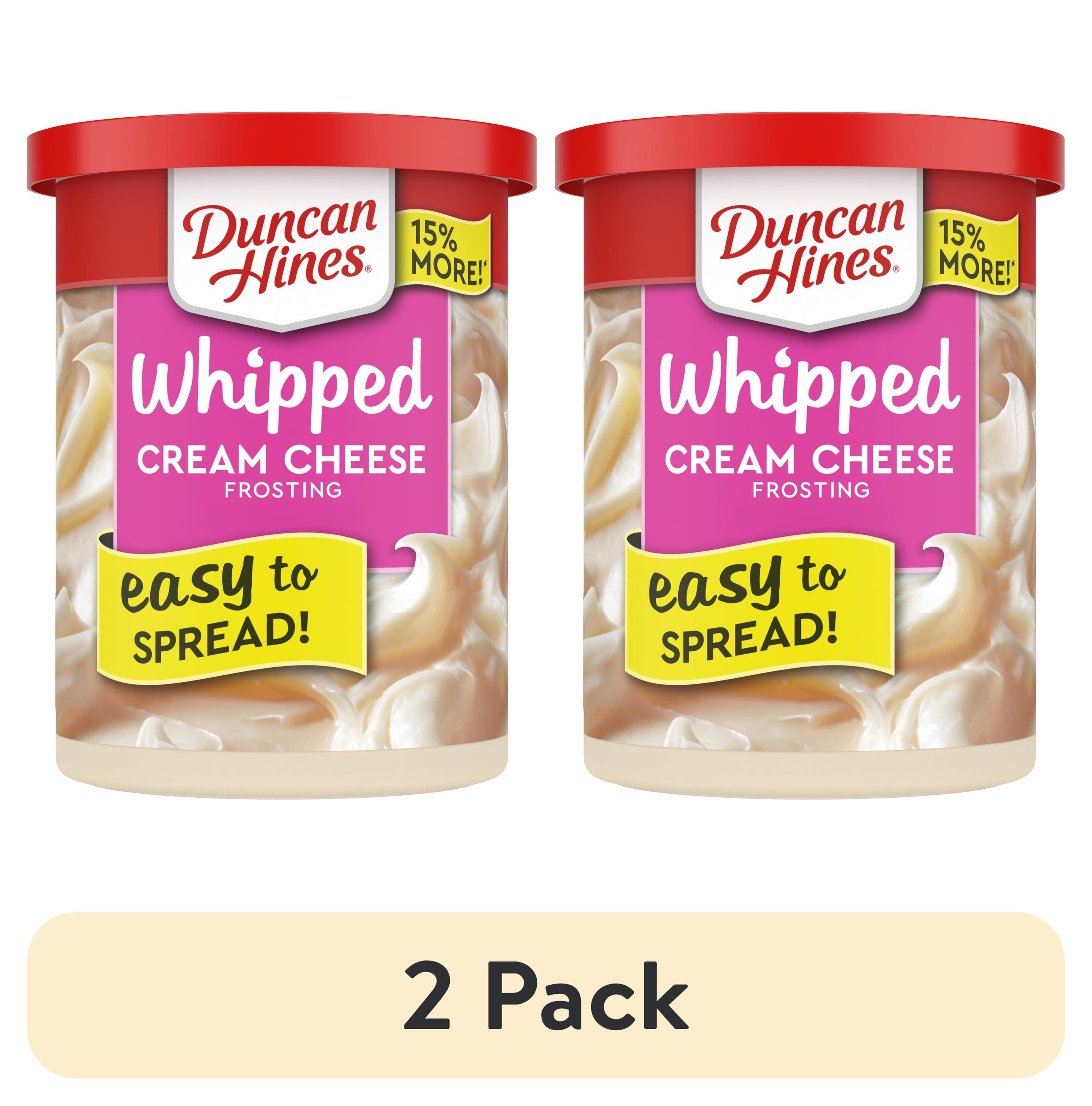 2 pack) Duncan Hines Whipped Cream Cheese Flavored Frosting, 14 oz