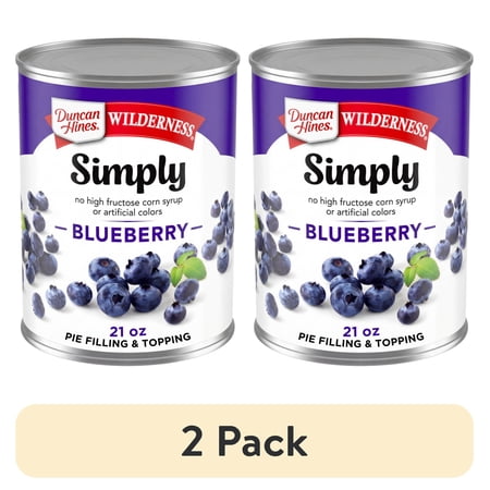 (2 pack) Duncan Hines Wilderness, Blueberry Pie Filling and Topping, Ready to Use, 21 oz.