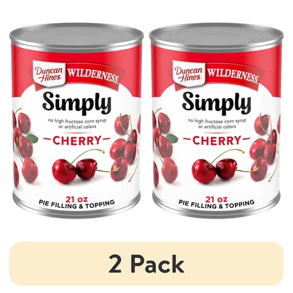 (2 pack) Duncan Hines Wilderness, Cherry Pie Filling and Topping, Ready to Use, 21 oz.