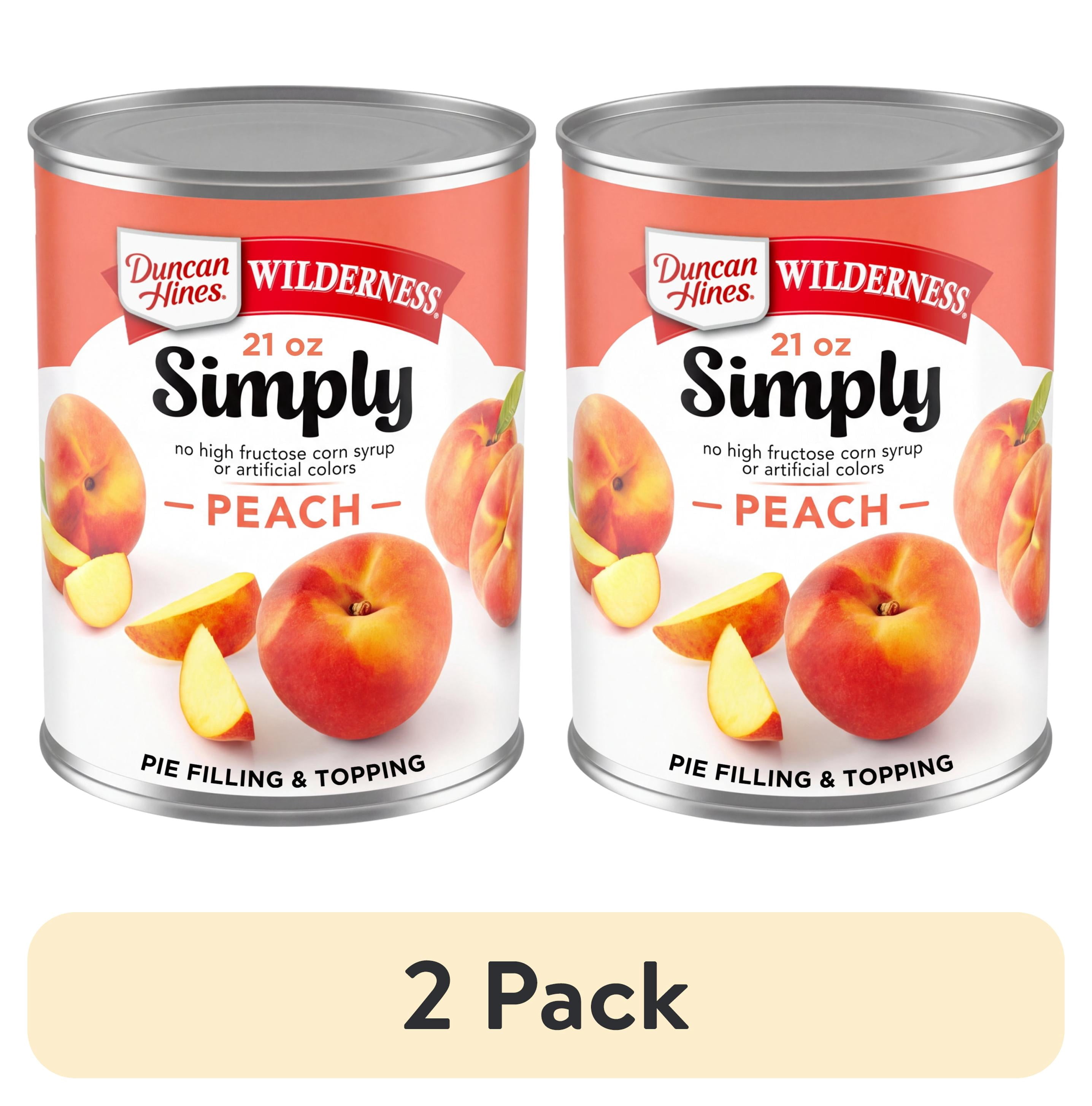 (2 pack) Duncan Hines Wilderness, Peach Pie Filling and Topping, Ready to Use, 21 oz.