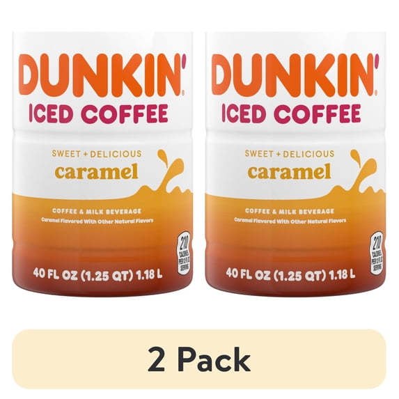 (2 pack) Dunkin' Caramel, Iced Bottled Coffee Drink, 40 fl oz