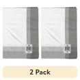 thumbnail image 1 of (2 pack) Dunroven House Striped McCleod Tea Towel 20"X28"-White & Grey, 1 of 3