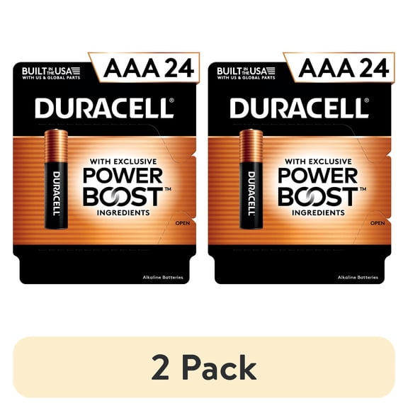 (2 pack) Duracell Coppertop AAA Alkaline Batteries 24/PK
