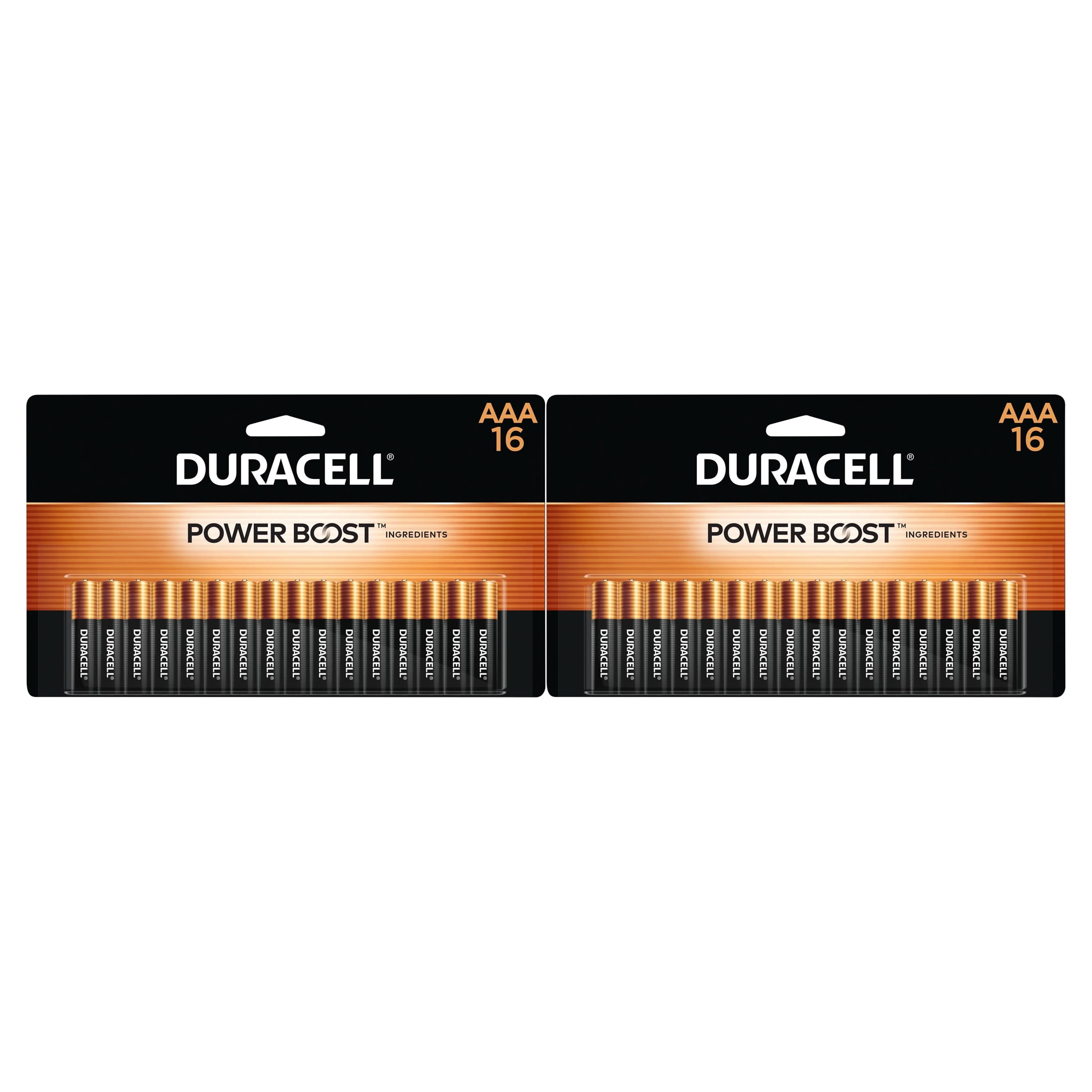 (2 pack) Duracell Coppertop AAA Battery with POWER BOOST™, 16 Pack Long-Lasting Batteries