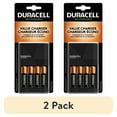 thumbnail image 1 of (2 pack) Duracell ION SPEED 1000 Rechargeable Battery Charger, Includes 4 AA NiMH Batteries, Multicolor, 1 of 8